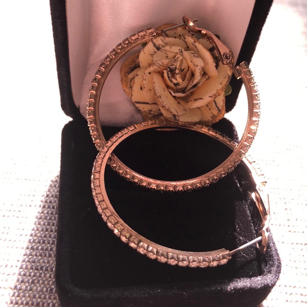 Rose gold earring hoops and  ring - Picture 6 of 6